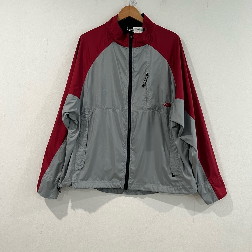 The North Face Men's Windbreaker Jacket Burgandy Gray XXL